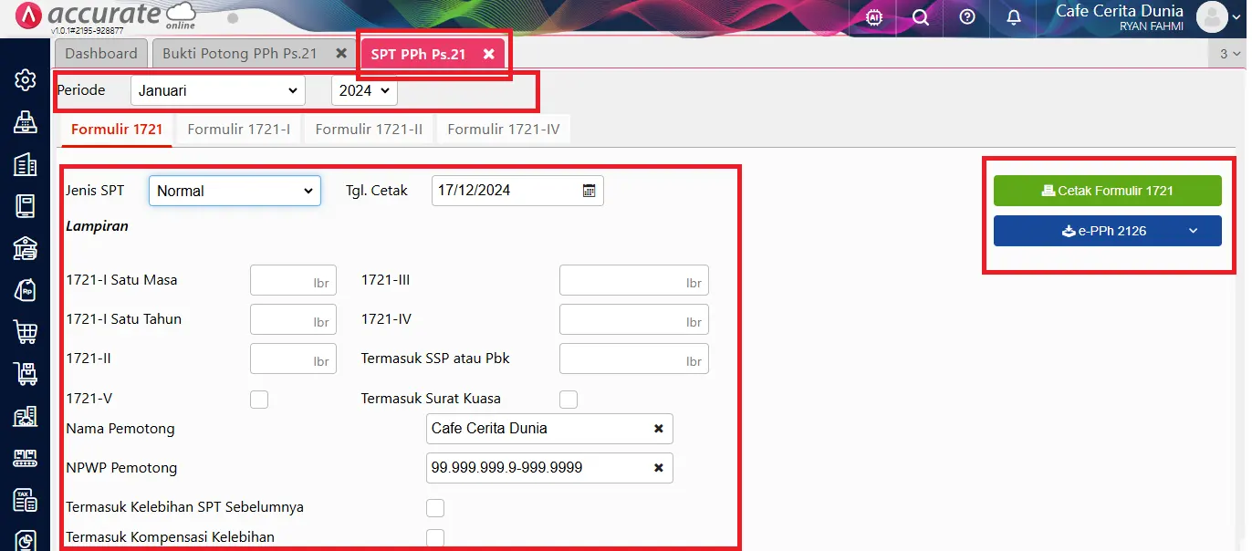 Cara membuat SPT PPh 21